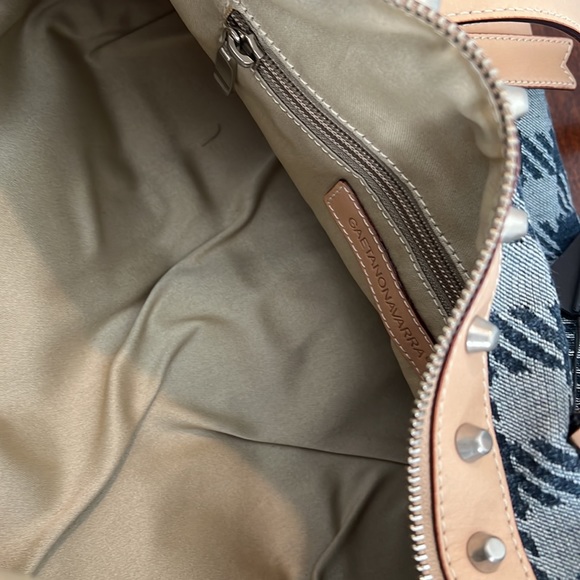 GAETANO NAVARRA LINEA TATIJEANS JACQUARD JEANS AND NATUAL CALF LEATHER BAG - Picture 12 of 15